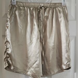 Smomog Champagne Faux Satin Sleeper Shorts